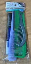 10 Piece Assorted Comb Lot Free Style American Comb Multicolor Styles USA NIP