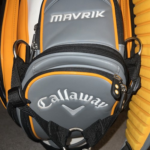 Callaway Mavrik Tour Staff Golf Cart Carry Bag White/Orange Pre-Owned - Picture 6 of 16