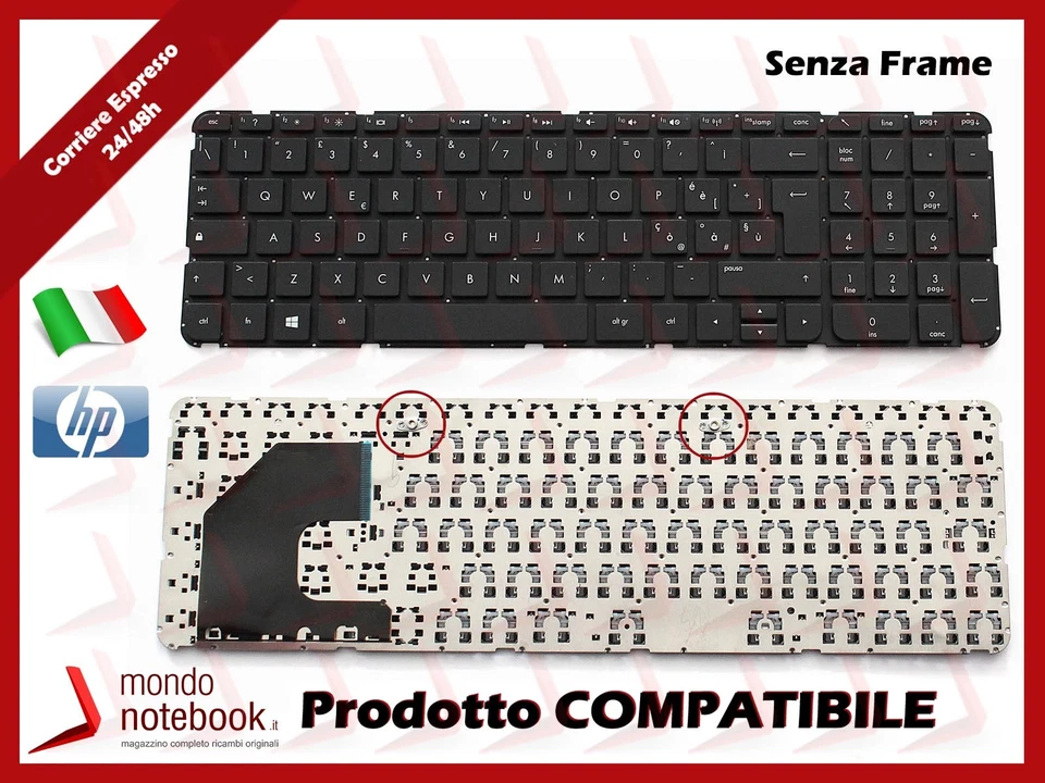 Tastiera Keyboard Italiana HP 15-b00 series P/N 696284-061 701684-061