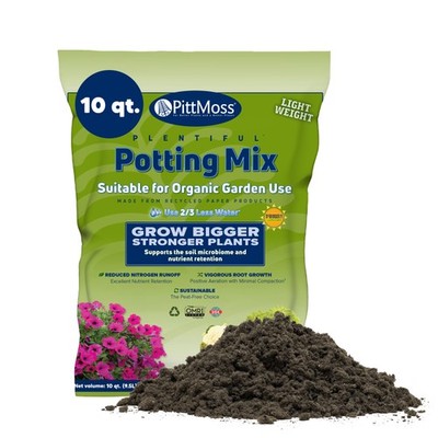 PittMoss Plentiful Eco-Friendly, Organic, Peat-Free Potting Mix, 10qt