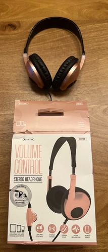 Cuffie stereo controllo volume Sentry H0263 - rosa/oro rosa - nuove con scatola - Foto 3 di 3