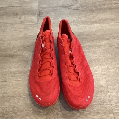 RARE Salomon S/LAB Sense 7 SG Unisex Running Shoes Red/Black Women s 10/Men s 9