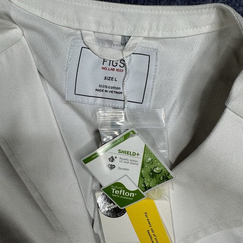 Cappotto lungo da laboratorio Figs bianco donna taglia grande stile 1023 medico infermiere nuovo - Foto 4 di 7