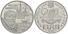 Holland. 5 Euro. 1996. Willem Barentsz. CuNi. 15.37g. SC.