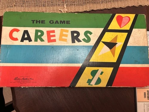 Vintage 1955-56 CAREERS Board Game Parker Brothers Fun Retro Mid Century Success