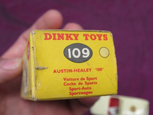 Vintage Dinky Toys Austin Healey 100 Sports #109 Auto mit Karton SAUBER! - Bild 12 von 12
