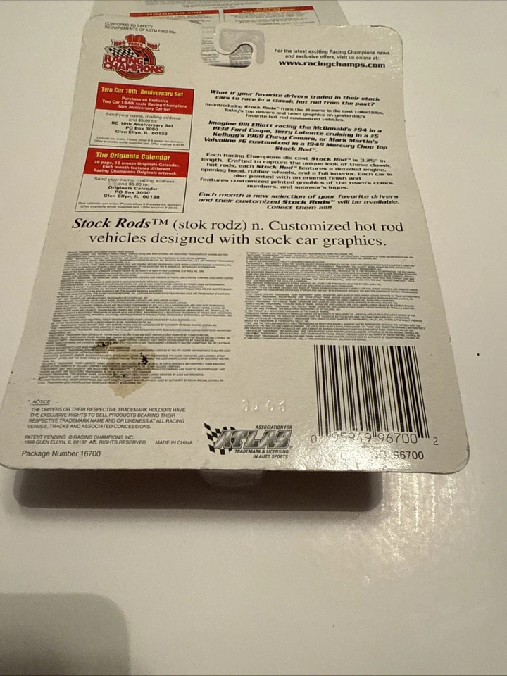 Racing Champions 1:64 Stock Rods #157, Jeff Burton #99 Exide '97 Ford Mustang Foto 2 de 2