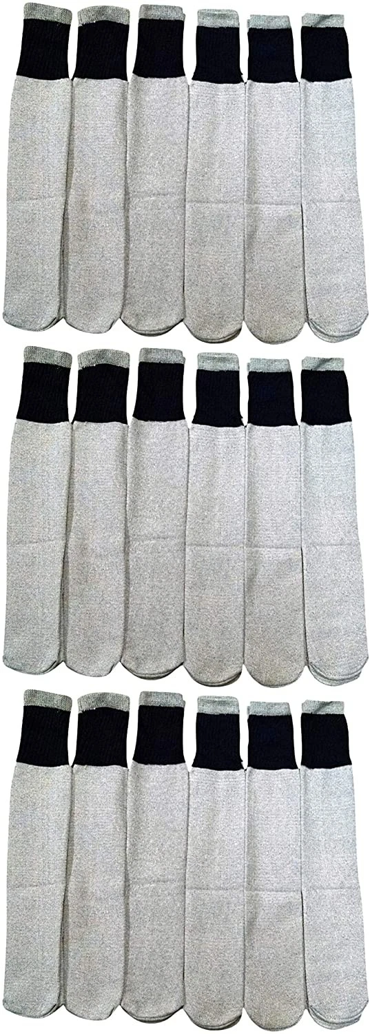 18 Pairs of Non Slip Gripper Bottom Womens Winter Thermal Tube Socks Size 9-11