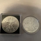2 American Silver Eagles/ Walking Liberty Coins in Cases 2 Oz Fine Silver
