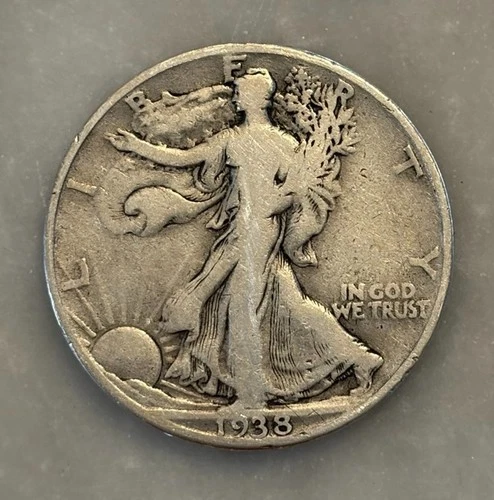 1938-D Walking Liberty Half Dollar - G - Good - 90% Silver