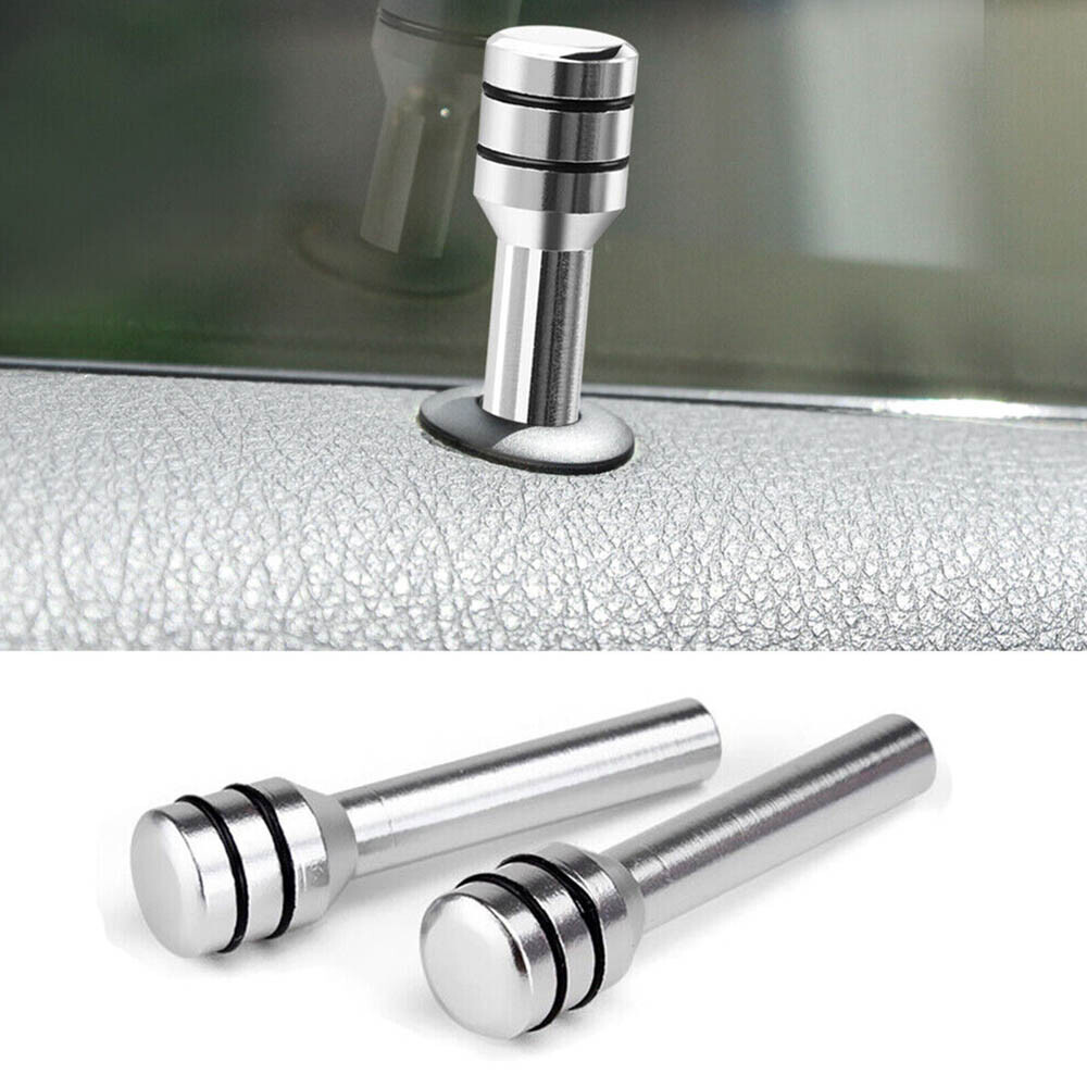 4pcs/set Aluminum Door Lock Stick Knob Pull Pins Cover Car Interior