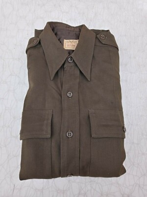 WW2 US Army Officer's Gabardine Long Sleeve Shirt Size 14x30 | eBay
