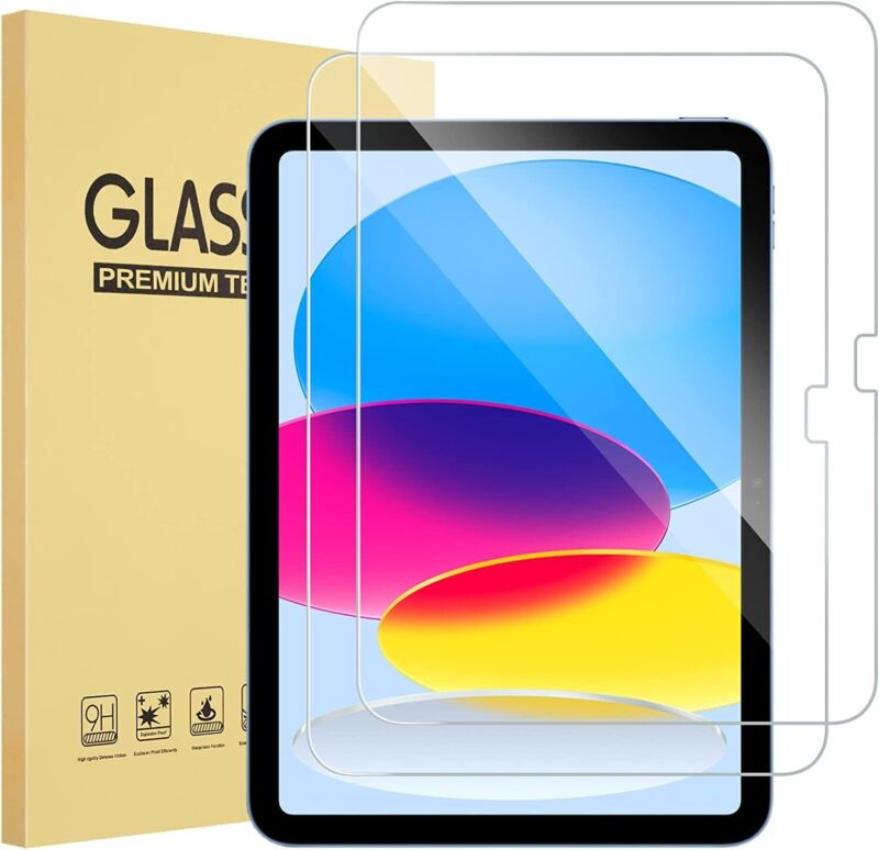 [2 Pack] Glass Screen Protector for iPad 10th Generation (10.9 inch 2022 models)