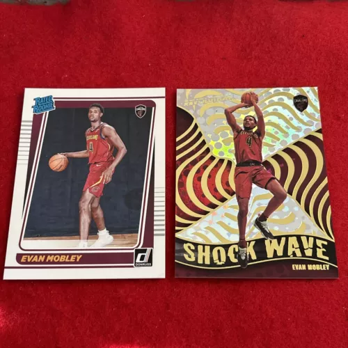 Evan Mobley - 2021-22 Revolution Shock Wave #24 and Donruss Rated Rookie #225 RC