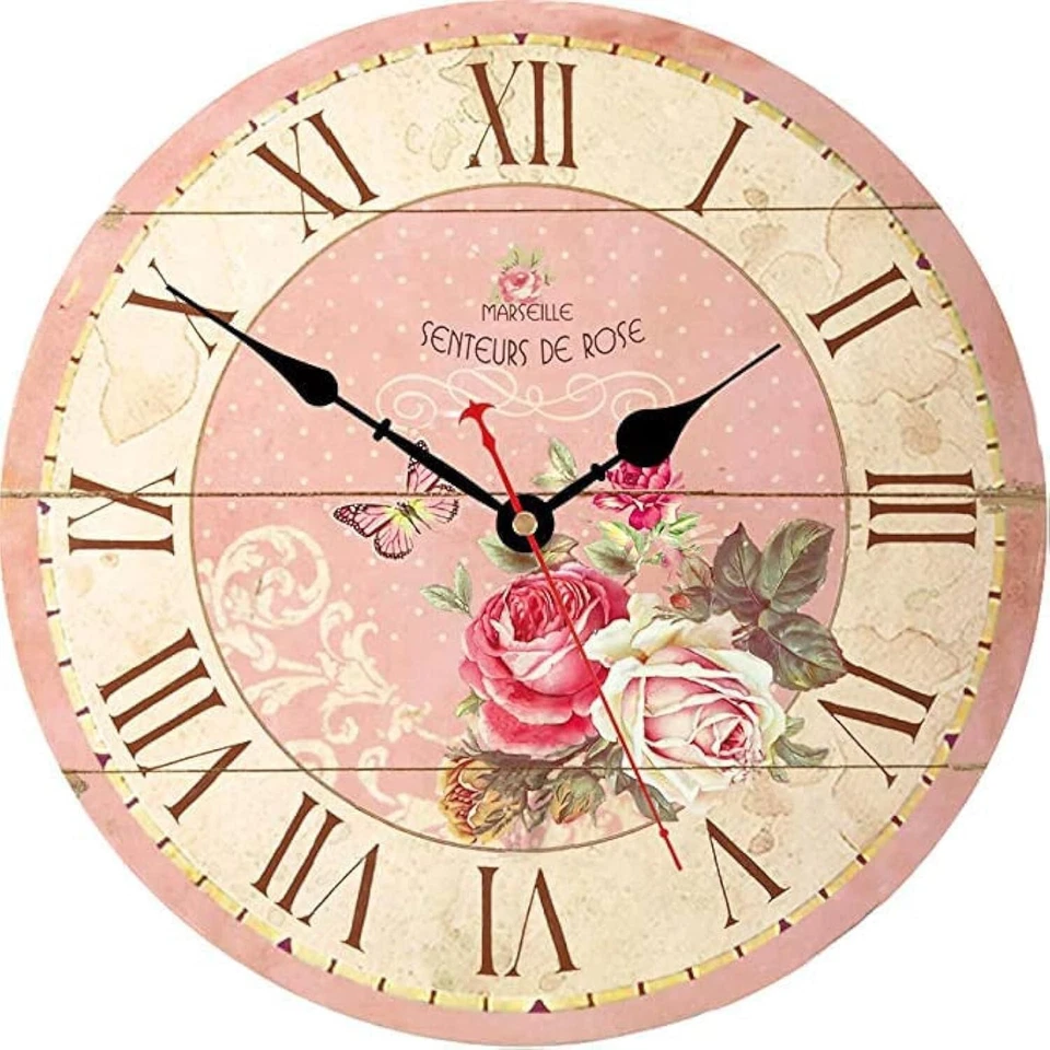 Charming 14-Inch Wooden Wall Clock with Silent Movement - Ideal for Any Room - Image 3 of 4