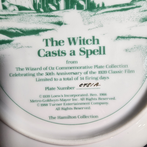 WIZARD OF OZ 50th Anniversary Plates WITCH CASTS SPELL & DOROTHY MEETS SCARECROW - Picture 15 of 19