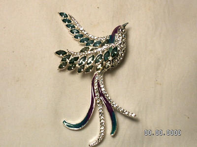 Anne Klein Color Plata, Cristales Ave Del Paraíso Broche