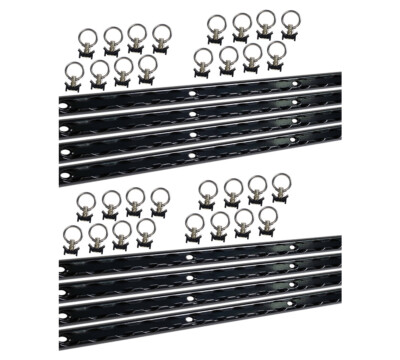 4 Feet L-Track Black Powder Coated (8) and Stud with Black Powder coated Ring...