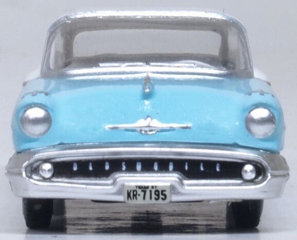1950 Oldsmobile Rocket 88 Coupe Crest Azul Con Tapa Negra 1/87 (HO) Scale Diecast Model Car Por - Foto 6