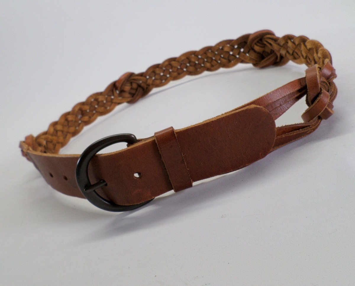 Abercrombie & Fitch Braided Belt 34 36 Medium Leather Brown  display picture 1