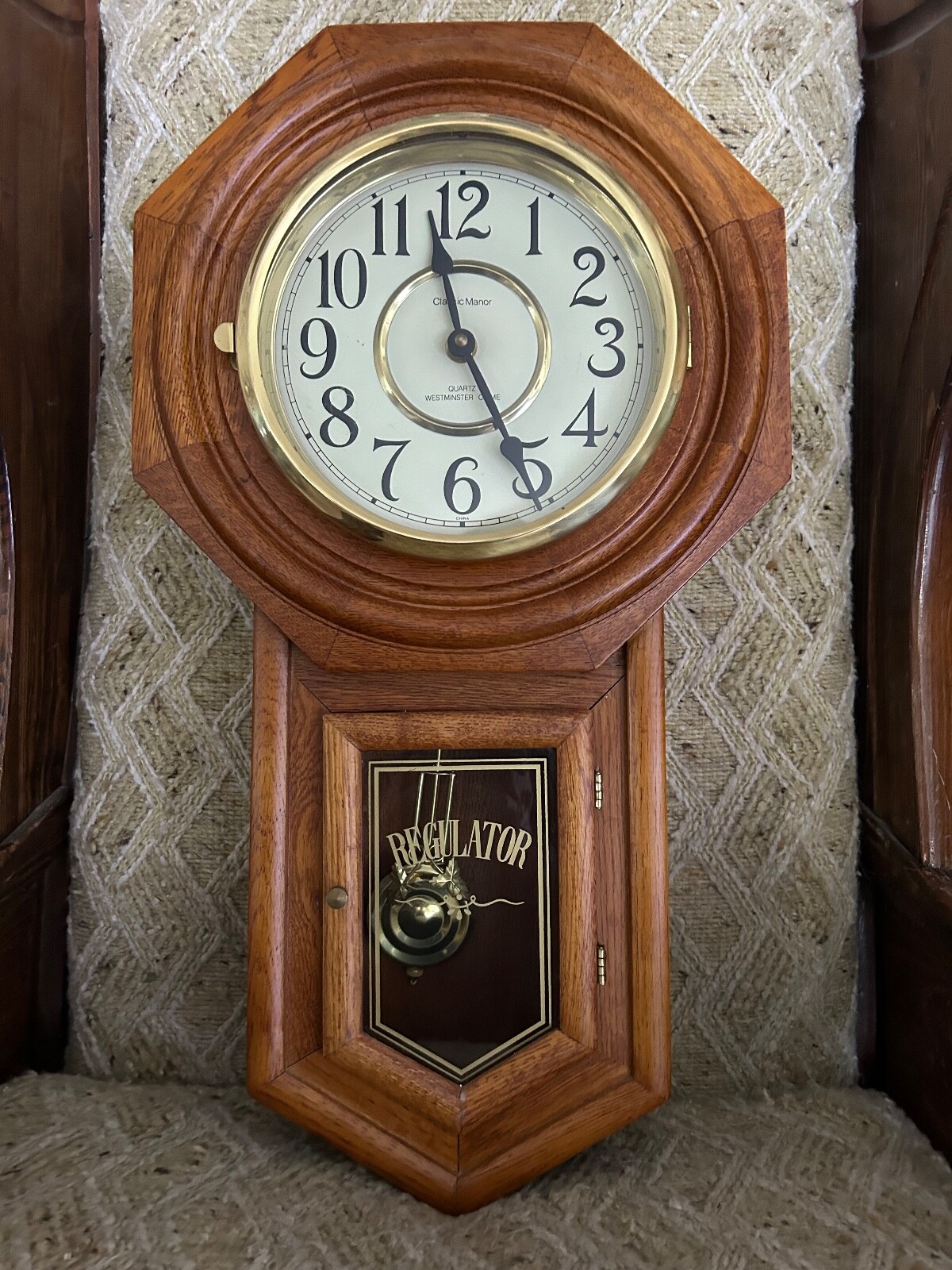 Vintage Regulator Classic Manor Wall Clock Westminster Chime Quartz