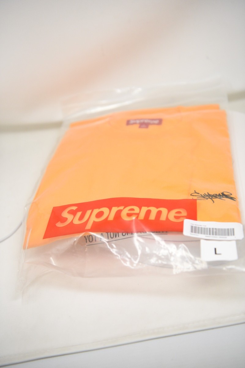 SUPREME WASHED TAG S/S TOP ORANGE T-SHIRT MENS LARGE SS24 | eBay