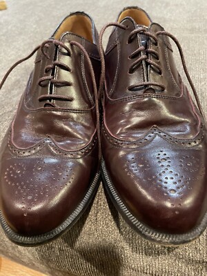Bally Corniolo Shoes Mens Size 10 D Black Wingtip Oxford Dress Made In Italy Burgundy BALLY CORNIOLO Leather Brogue Wingtip Oxfords Dress  main image 4
