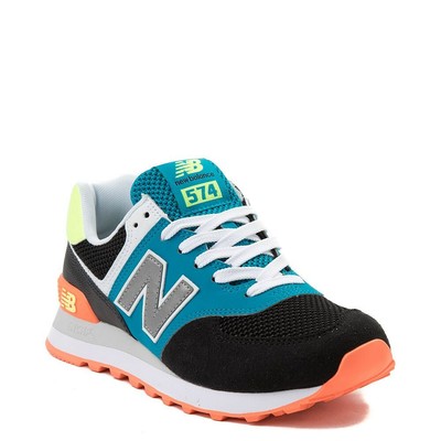 NEW New Balance 574 Black w Teal Lace-up Sneakers Women 6, Boys 4.5, EU 36.5  | eBay
