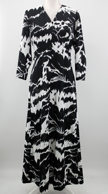 VTG Women's 60s 70s Black & White Patterned Maxi Dress M 1960s 1970s Polyester | eBay VTG Women's 60s 70s Black & White Patterned Maxi Dress M 1960s 1970s Polyester | eBay