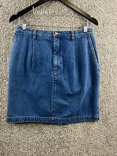 Eddie Bauer Women's Size 10 Blue Denim Jean Skirt 100 Cotton