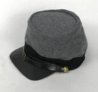 Confederate Civil War Grey Kepi with Black Band - CS Early War Cap - Size Large