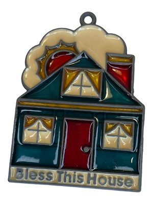 Vintage Bless This House Sun Catcher leaded acrylic suncatcher