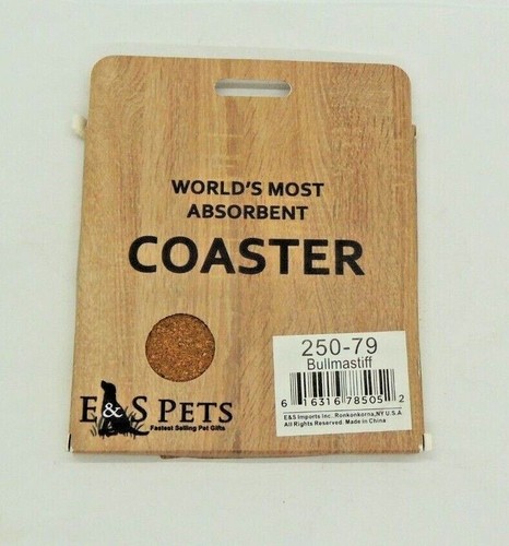 Bullmastiff Coaster Sottobicchiere più assorbente del mondo pietra sughero posteriore E&S animali domestici NUOVO - Foto 6 di 9