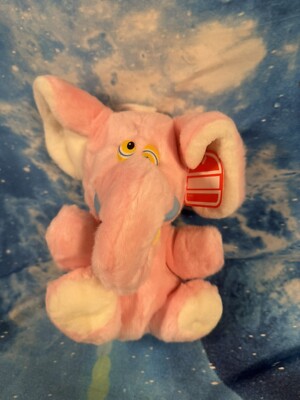 PPG Europe Ltd Rosa Elefant Handpuppe 14 Zoll Neu mit Wimpy Burger Etikett