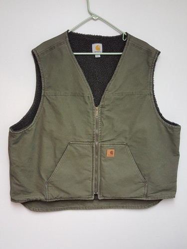 Carhartt Black Sherpa Lined Vest Size 