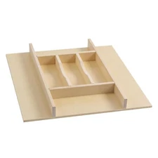 7 Slot 20x19 Silverware/Flatware Drawer Organizer Tray w/Divider (Natural Wood)