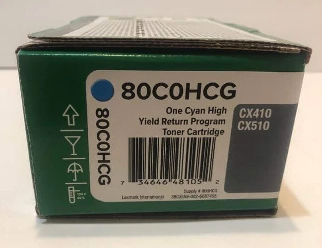 Lexmark Cyan 80C0HCG Return Program High-Yield Toner, (CX410, CX510) - Image 2 of 2