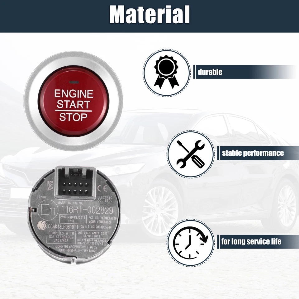 Paquete (1) Interruptor de arranque de encendido Botón de parada de arranque del motor para Honda HR-V 1,8 L Foto 4 de 4