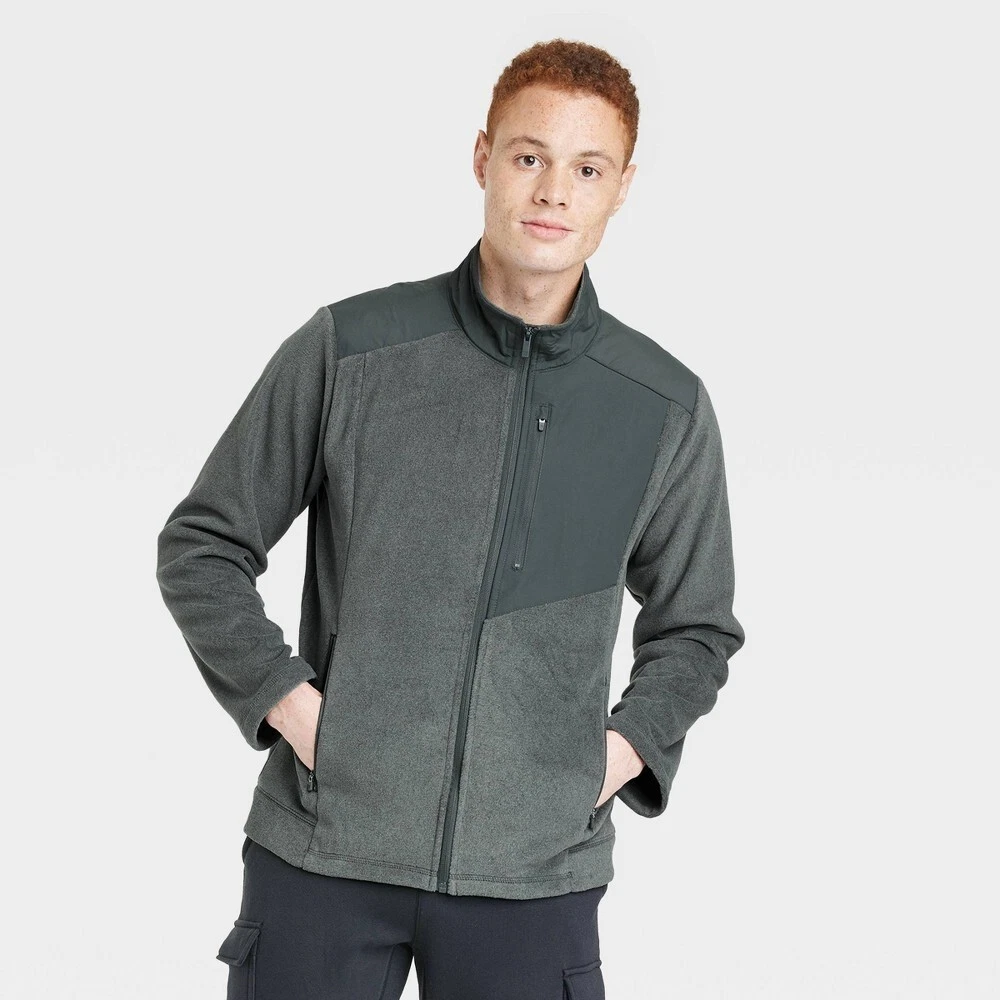 NWT MEN S ALL IN MOTION GRAY POLARTEC FLEECE JACKET ZIP UP COAT SMALL S
