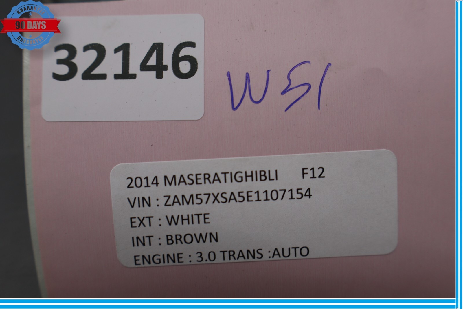 14-17 Maserati Ghibli Rear Right Side Door Window Regulator Motor Oem