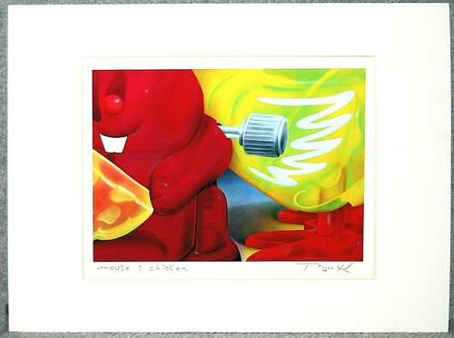 John M. Booth Acrylic Lithograph Print with Illustration Board “Mouse & Chicken” - 第 1/4 張圖片