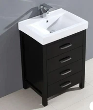 Home Decorators Cedarton Bathroom Vanity Cabinet with White Ceramic Top Espresso