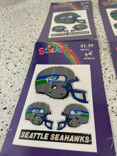 4x Seattle Seahawks Vintage 1993 PRISM NFL Vending Machine Stickers / Decals - Picture 3 of 4