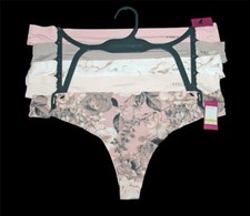 5 Vince Camuto Floral Roses Solids Marbled No Show Thongs Panties Wms NWT 60