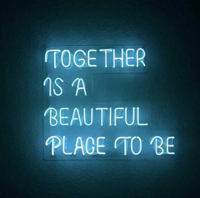 Together Is A Beautiful Place To Be Acrylic 22'' Neon Sign Light Lamp With Dimmer