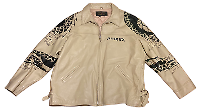 Genuine Leather Avirex Dragon Snake Jacket Hand Painted Genuine Leather Avirex Dragon Snake Jacket Hand Painted