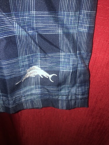 Tommy Bahama Plaid Swim Trunks Board Shorts Elastic Waist Blue Big Boys XL=20 - Picture 10 of 11
