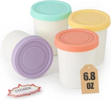 Set of 4 Ice Cream Containers for Homemade Small, 4PCS Mini 