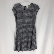 Women's MICHAEL Michael Kors Black White A LineSwing Dress Size Large
