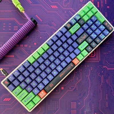Eva Unit-01 Keycap Set, Cherry Profile, PBT, Cherry MX Stem, Dye-Sub Legends